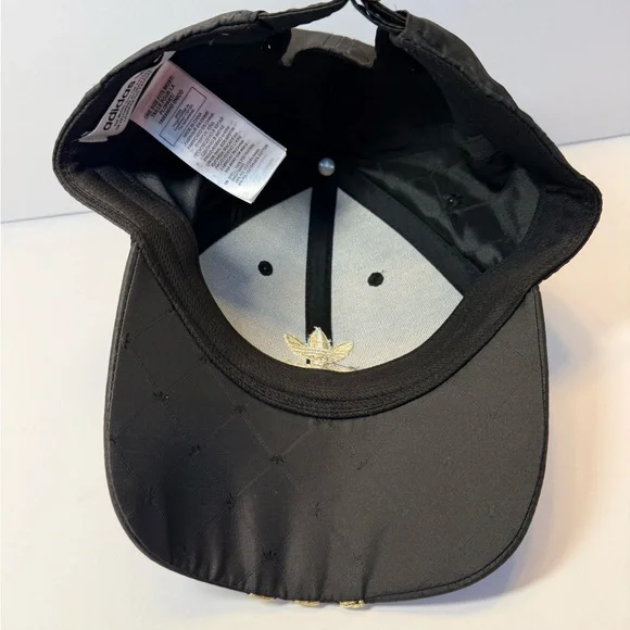 Adidas Originals Black Gold Trefoil 3-Stripes Cap H09043 Quilted bold sporty - Picture 7 of 8